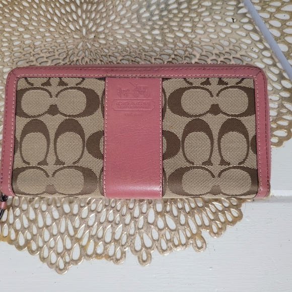 Coach Pink and Brown Wallet - Picture 1 of 12